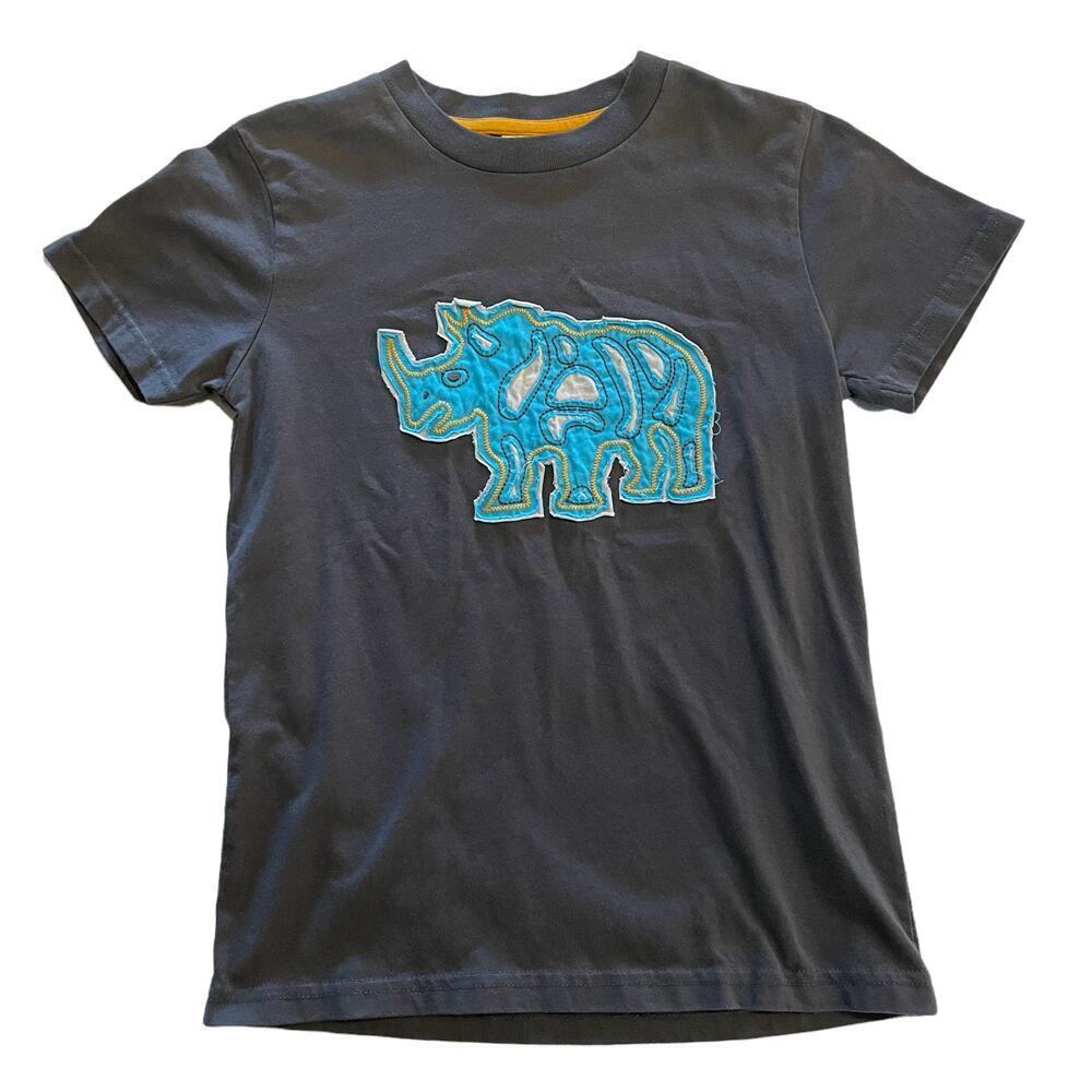 NWT Mini Boden Gray Rhinoceros Short Sleeve Tee Size 7-8